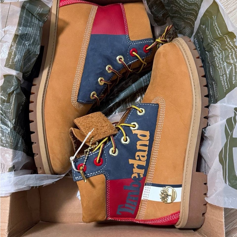 Timberland Men's Tan and Red Boots